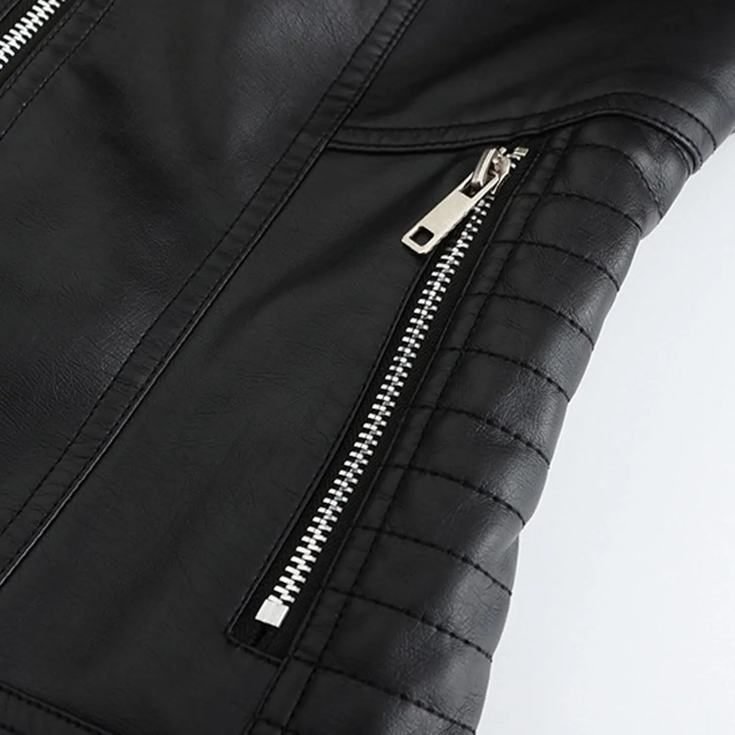 Faux Leather Jacket Women Plus Size Biker Outfits Leather Slim Fit Overcoat Jackets for Women Detachable Hood 2024