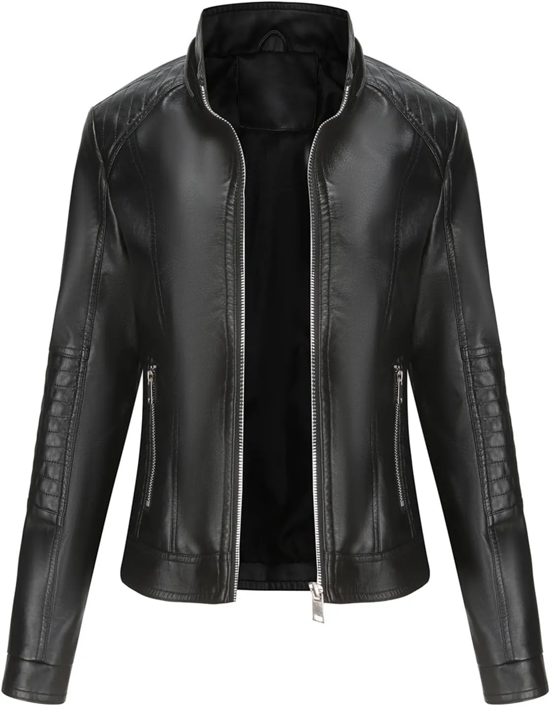 Faux Leather Jacket Women Plus Size Biker Outfits Leather Slim Fit Overcoat Jackets for Women Detachable Hood 2024