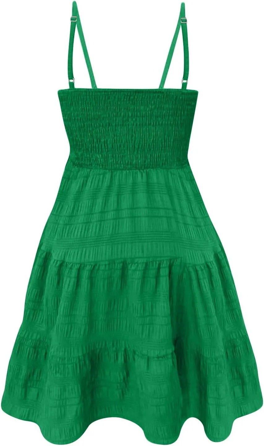 Febecool Summer Dresses for Women 2024 Mini Dress Women's Casual Summer Dress Sleeveless Sundress Tank Dresses Beach Dress