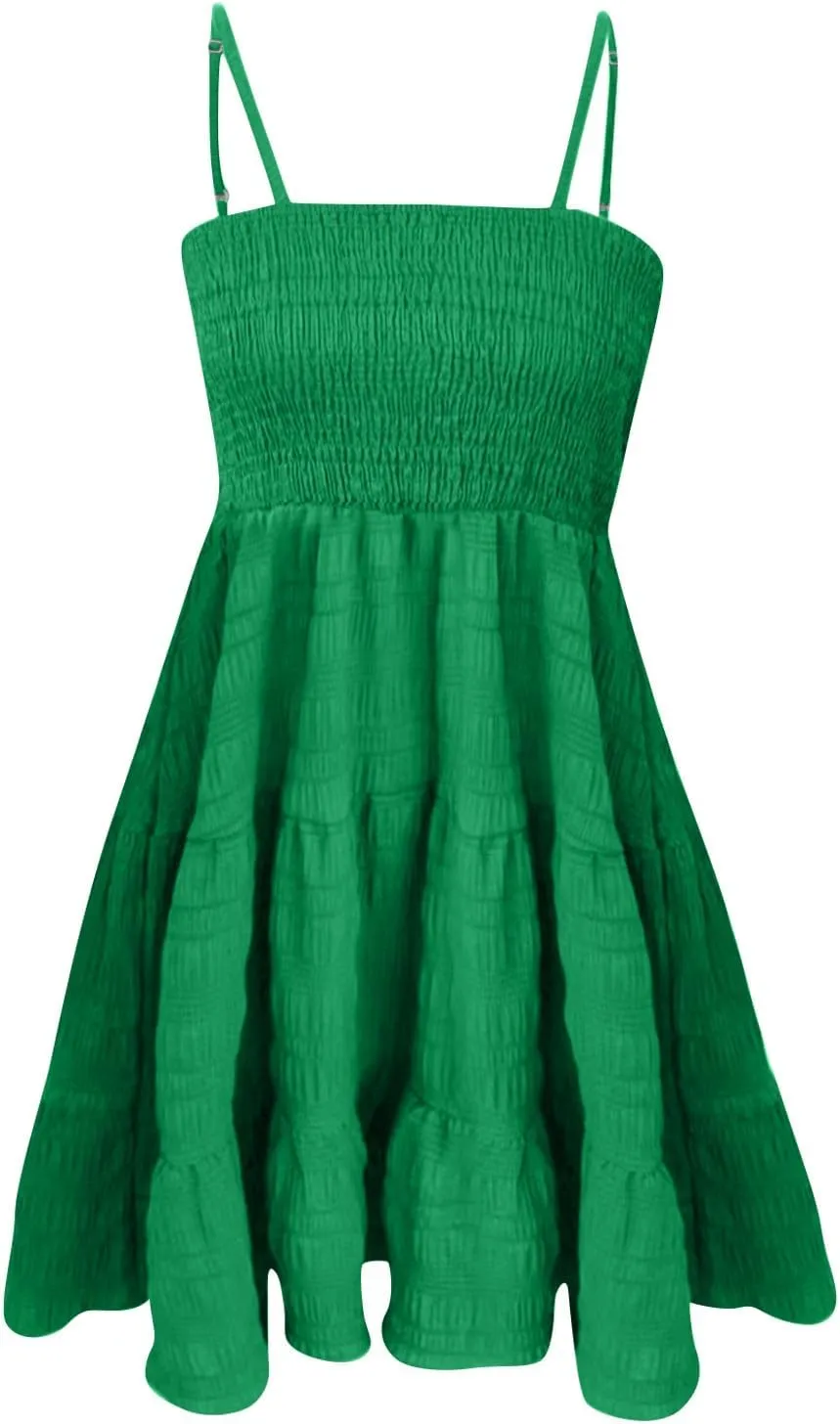 Febecool Summer Dresses for Women 2024 Mini Dress Women's Casual Summer Dress Sleeveless Sundress Tank Dresses Beach Dress