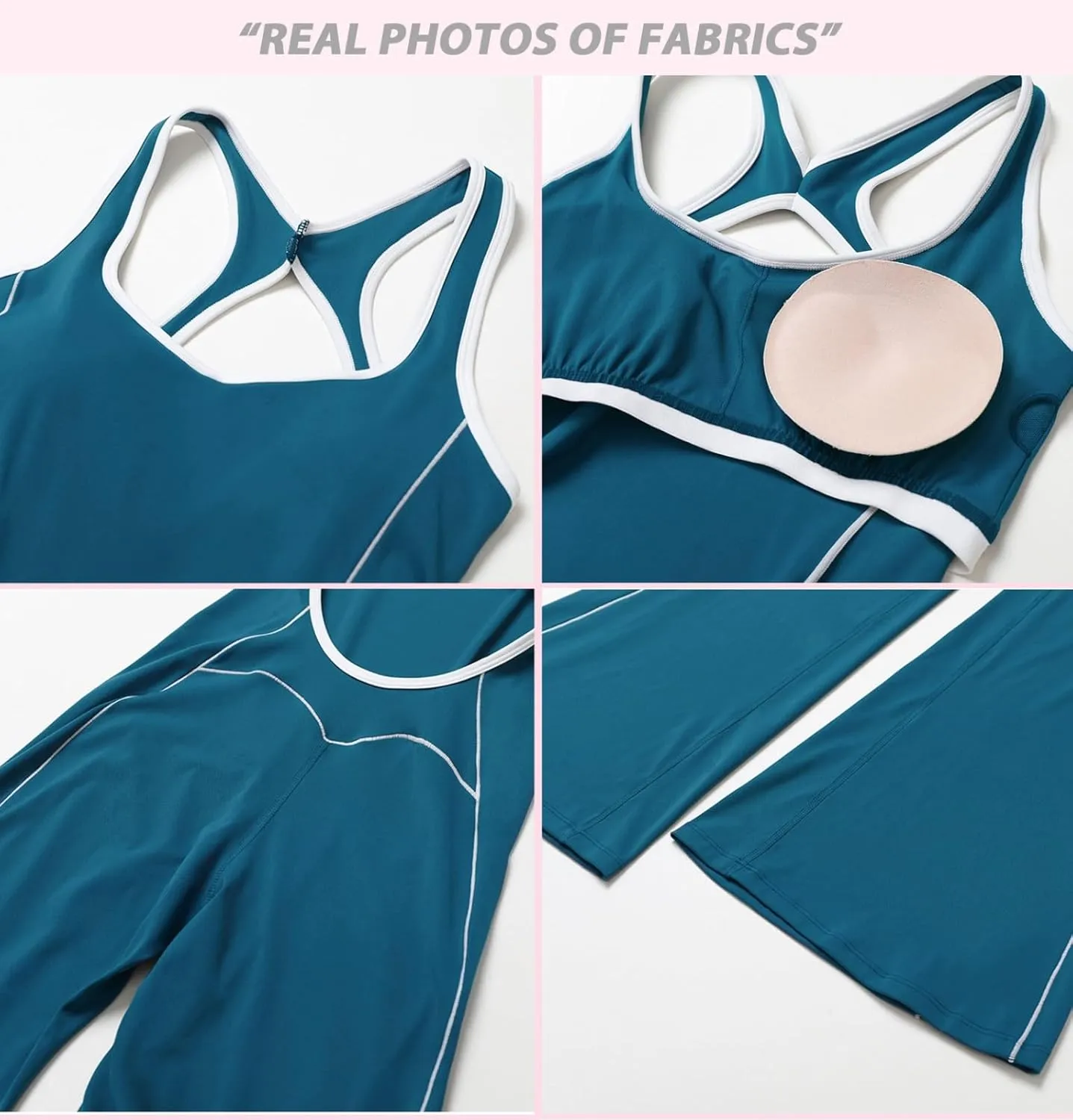 Flare Jumpsuits for Women Sidebar Sports Sleeveless Romper Backless Tummy Control Workout Outfit Unitard One Piece