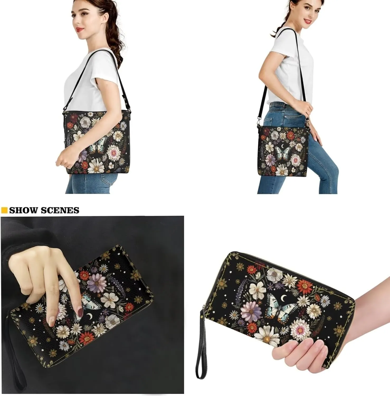 FOR U DESIGNS Purses for Women Crossbody Bag Shoulder Purses and Handbags 2 Pack Large Tote Bag Purse with Matched Wallet