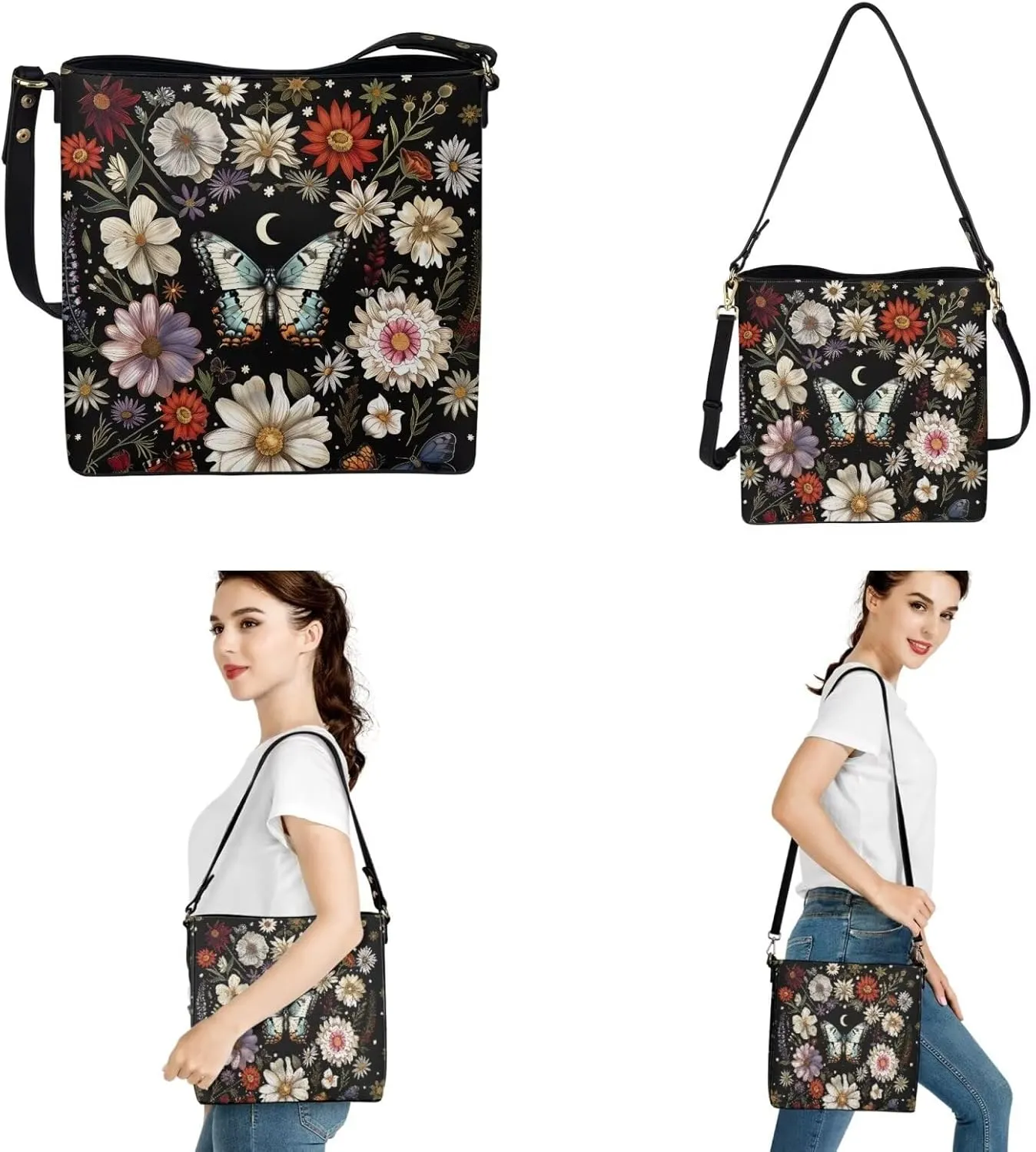 FOR U DESIGNS Purses for Women Crossbody Bag Shoulder Purses and Handbags 2 Pack Large Tote Bag Purse with Matched Wallet