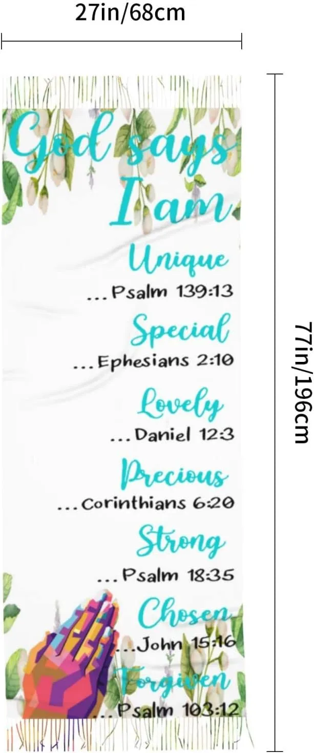fringe Bible Verse God Says You Are Religious Christian Scripture Folded Hands In Prayer Wraps Scarves