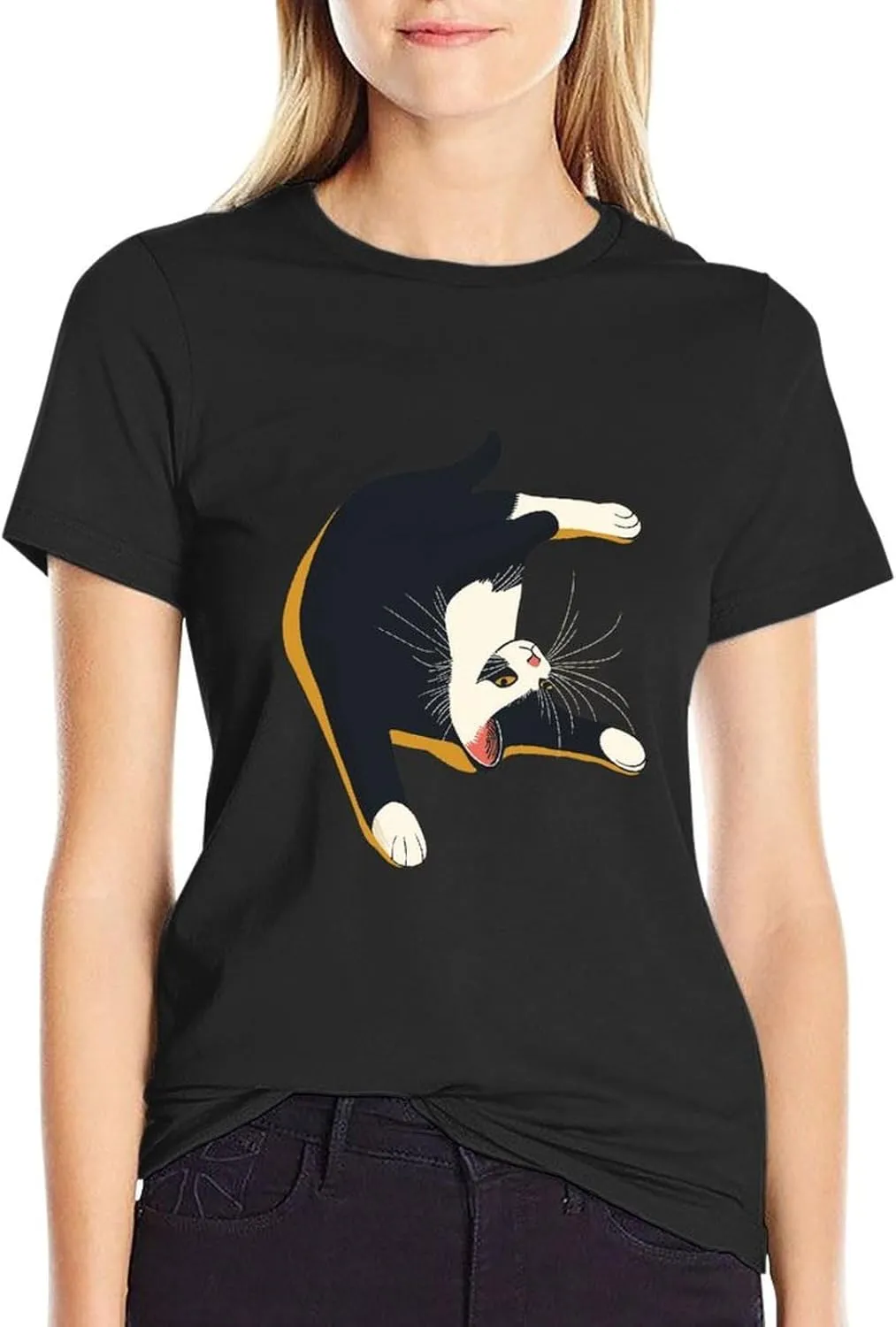 Funny Animal Print Tees Summer 2025 Fashion Shirts for Women Mens 100 Cotton Workout T-Shirt Unisex Couple Tees