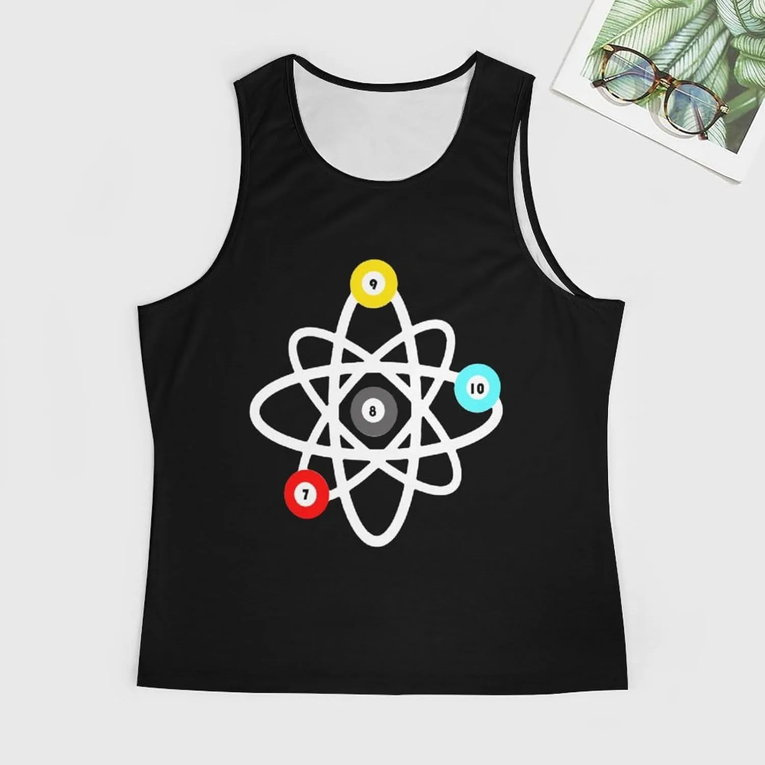 Funny Billiards Science Men's Muscle Tank Top Graphic T-Shirt Workout Vest Gym Sleeveless Tees