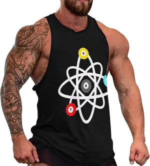 Funny Billiards Science Men's Muscle Tank Top Graphic T-Shirt Workout Vest Gym Sleeveless Tees