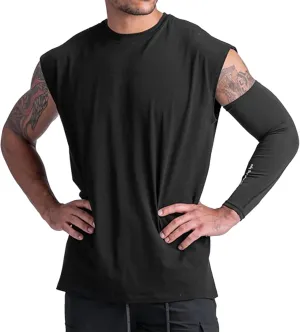 GINTPK Men's Sleeveless Workout Shirt Cotton Cut Off Shirt Activewear Tank Tops