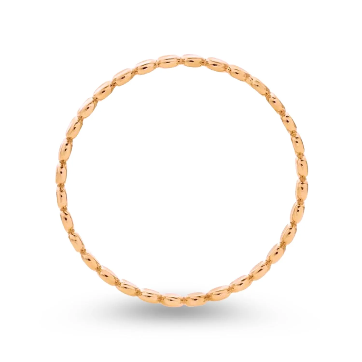 Glimmer Stacking Ring | Silver, Gold, or Rose Gold | Hammered Dot Beaded Stackable Dainty Ring Band | USA Sizes 4-12 (5, 14K Rose Gold Fill)