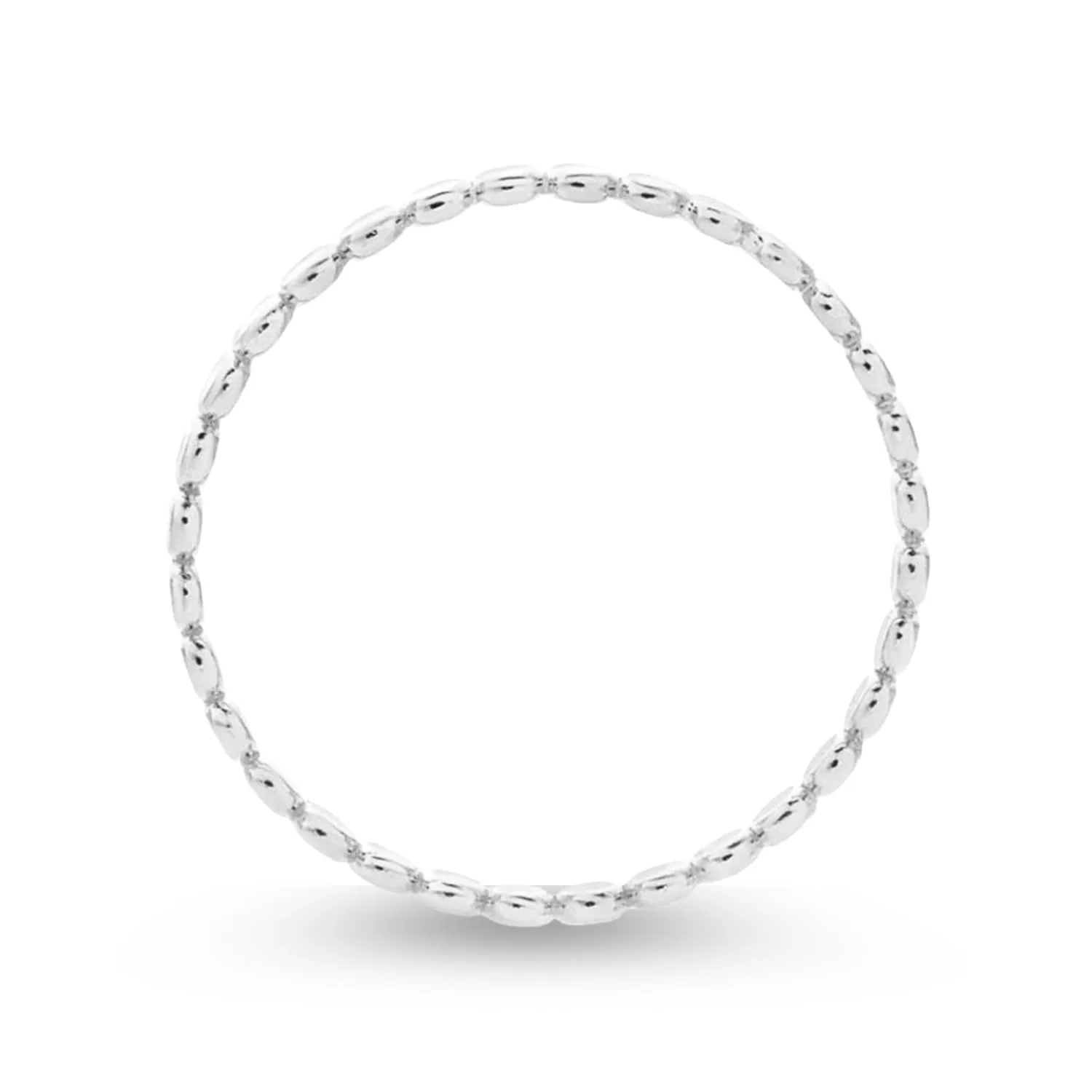 Glimmer Stacking Ring | Silver, Gold, or Rose Gold | Hammered Dot Beaded Stackable Dainty Ring Band | USA Sizes 4-12 (8, Sterling Silver)