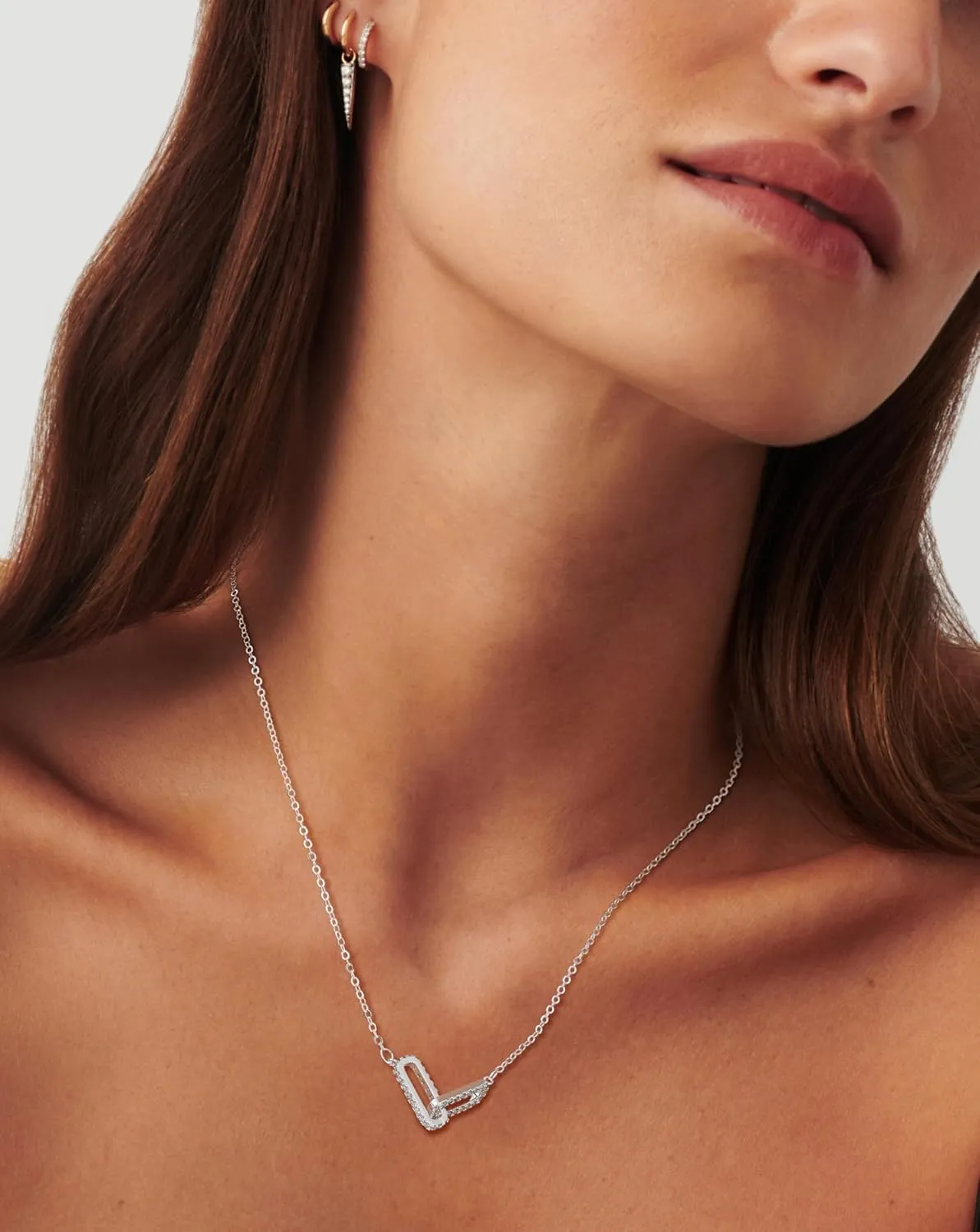 Gold Pendant Necklace for Women Rose Gold Pink Women's Neckalces Rose Quartz Crystal Pendants Birth Stone Anniversary Jewelry Gifts for Women
