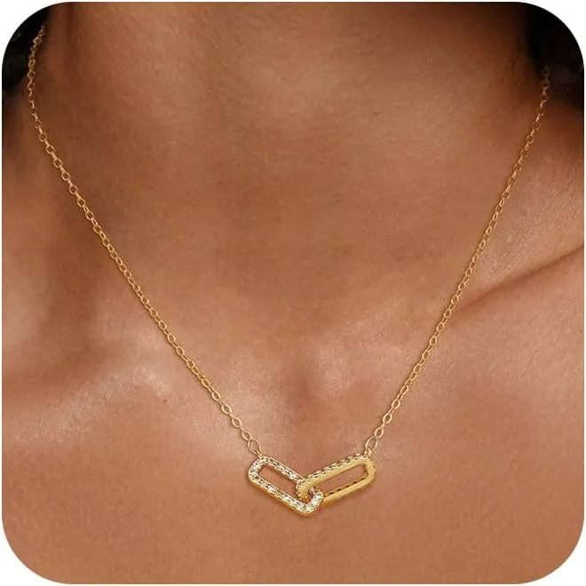 Gold Pendant Necklace for Women Rose Gold Pink Women's Neckalces Rose Quartz Crystal Pendants Birth Stone Anniversary Jewelry Gifts for Women