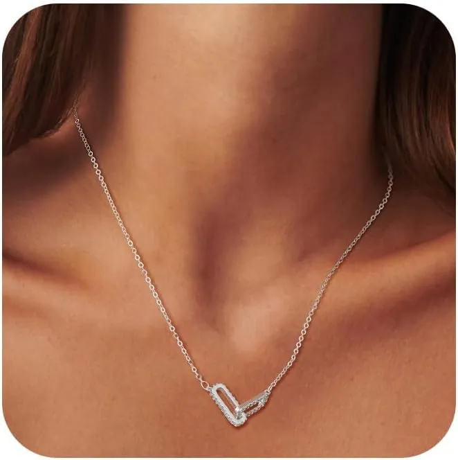 Gold Pendant Necklace for Women Rose Gold Pink Women's Neckalces Rose Quartz Crystal Pendants Birth Stone Anniversary Jewelry Gifts for Women