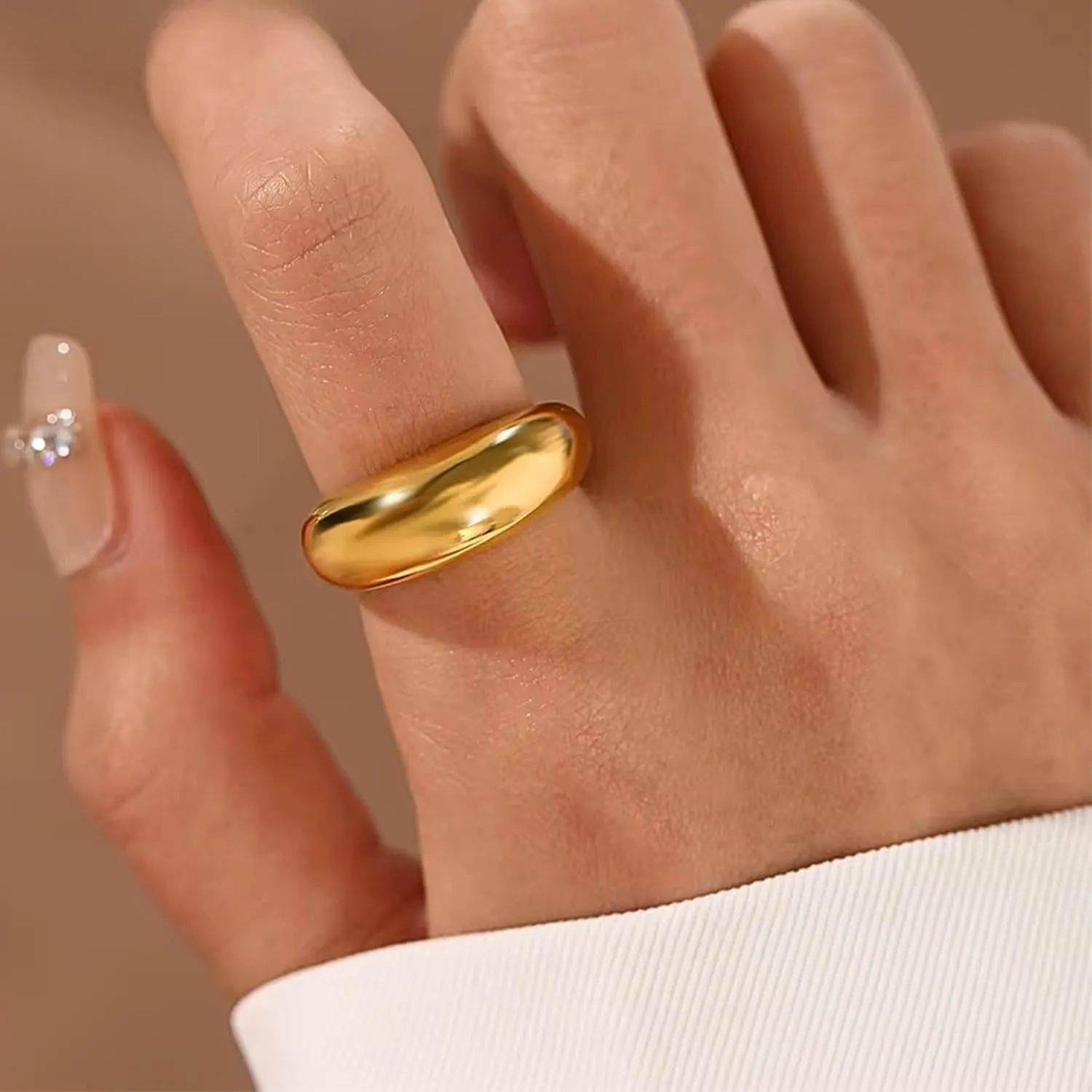 Gold-Plated 925 Sterling Silver Rings for Women, Adjustable, Hypoallergenic Jewelry, Minimalist Cocktail Rings, Bold Bar & Asymmetric Designs, Gift for Birthdays, Mother's Day and Special Occasions