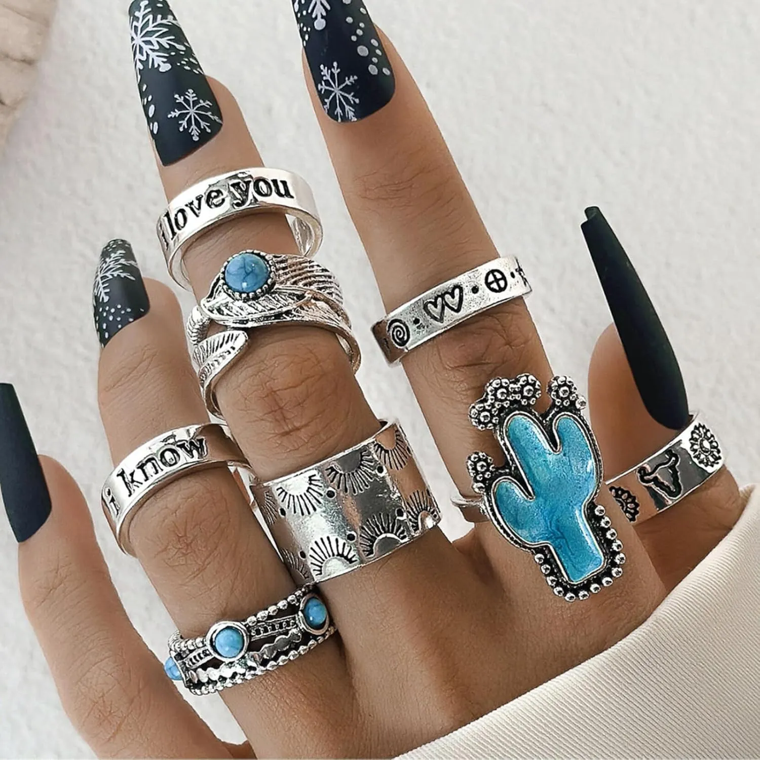 Gold Stackable Rings for Women Non Tarnish Boho Stacking Rings Set Gold Plated Knuckle Rings Rhinestone Moon Star Leaf Rings Midi Pinky Thumb Rings Christmas Stocking Stuffers Gifts Trendy Stuff