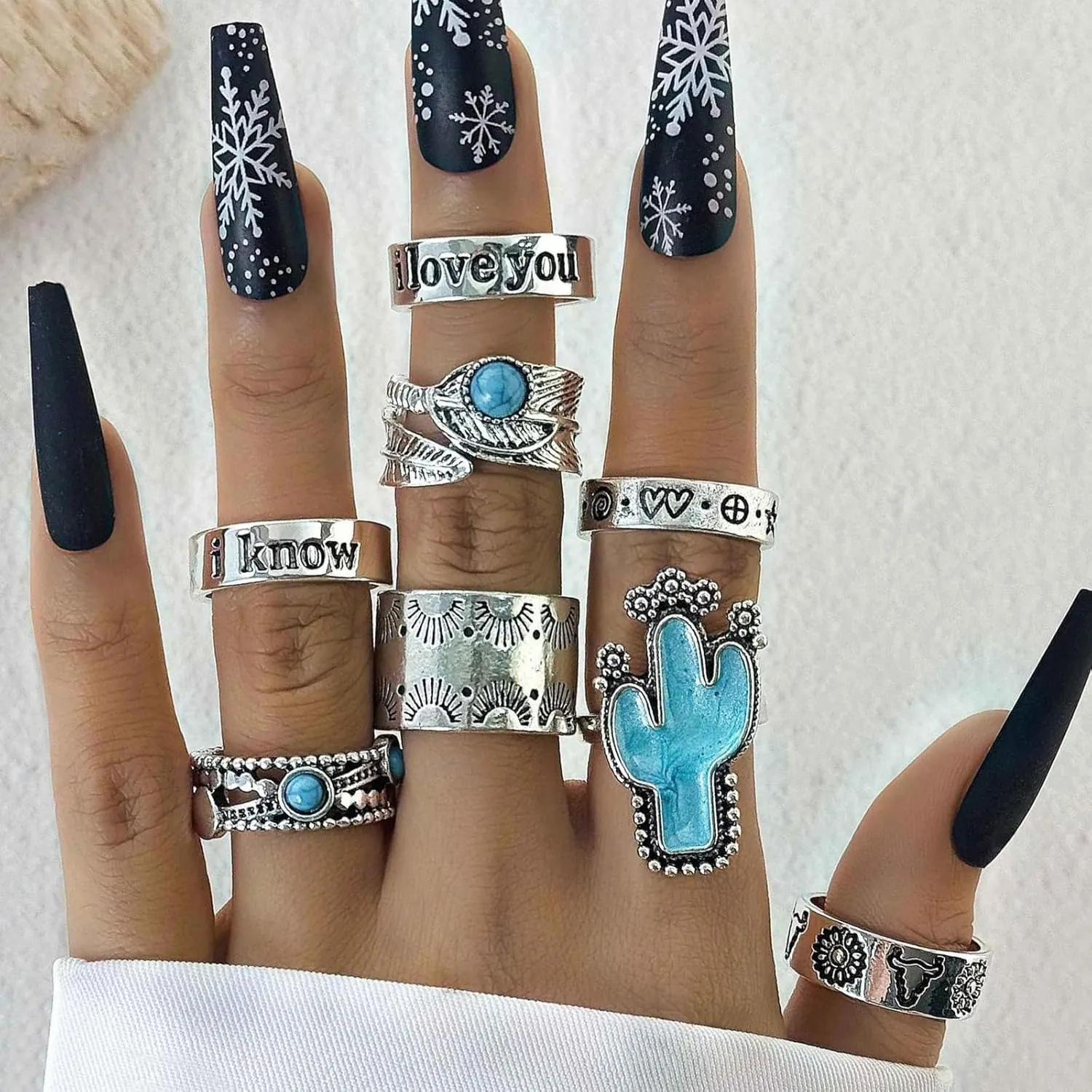 Gold Stackable Rings for Women Non Tarnish Boho Stacking Rings Set Gold Plated Knuckle Rings Rhinestone Moon Star Leaf Rings Midi Pinky Thumb Rings Christmas Stocking Stuffers Gifts Trendy Stuff