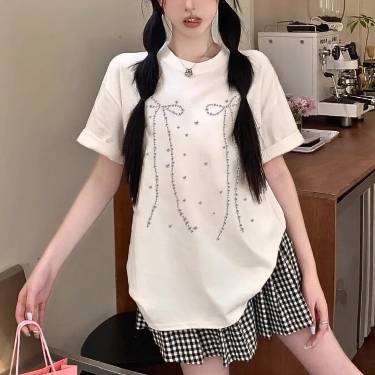 Graphic Tees Y2k for Women Men Baggy Star Shirt Grunge Summer Casual Tops Goth Embroidery Oversized Aesthetic Clothes