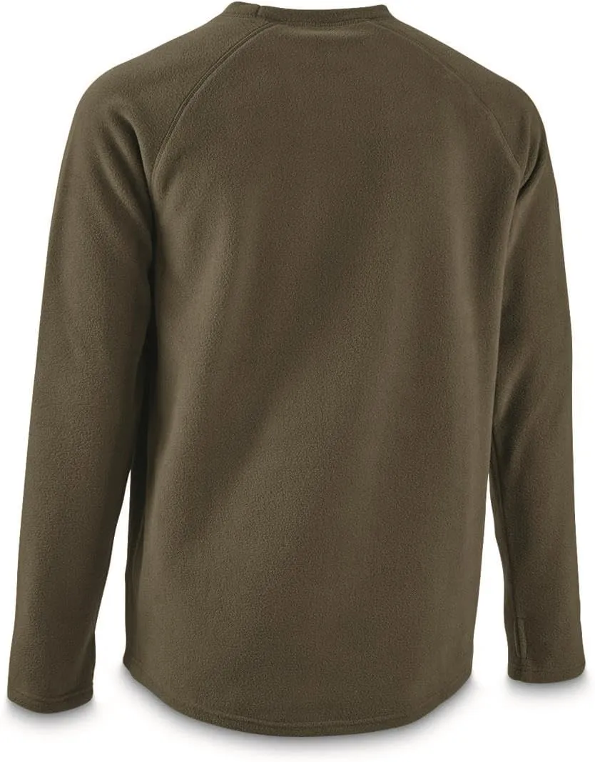 Guide Gear Men's Heavyweight Crew Neck Fleece Sweater Base Layer Moisture-Wicking Top