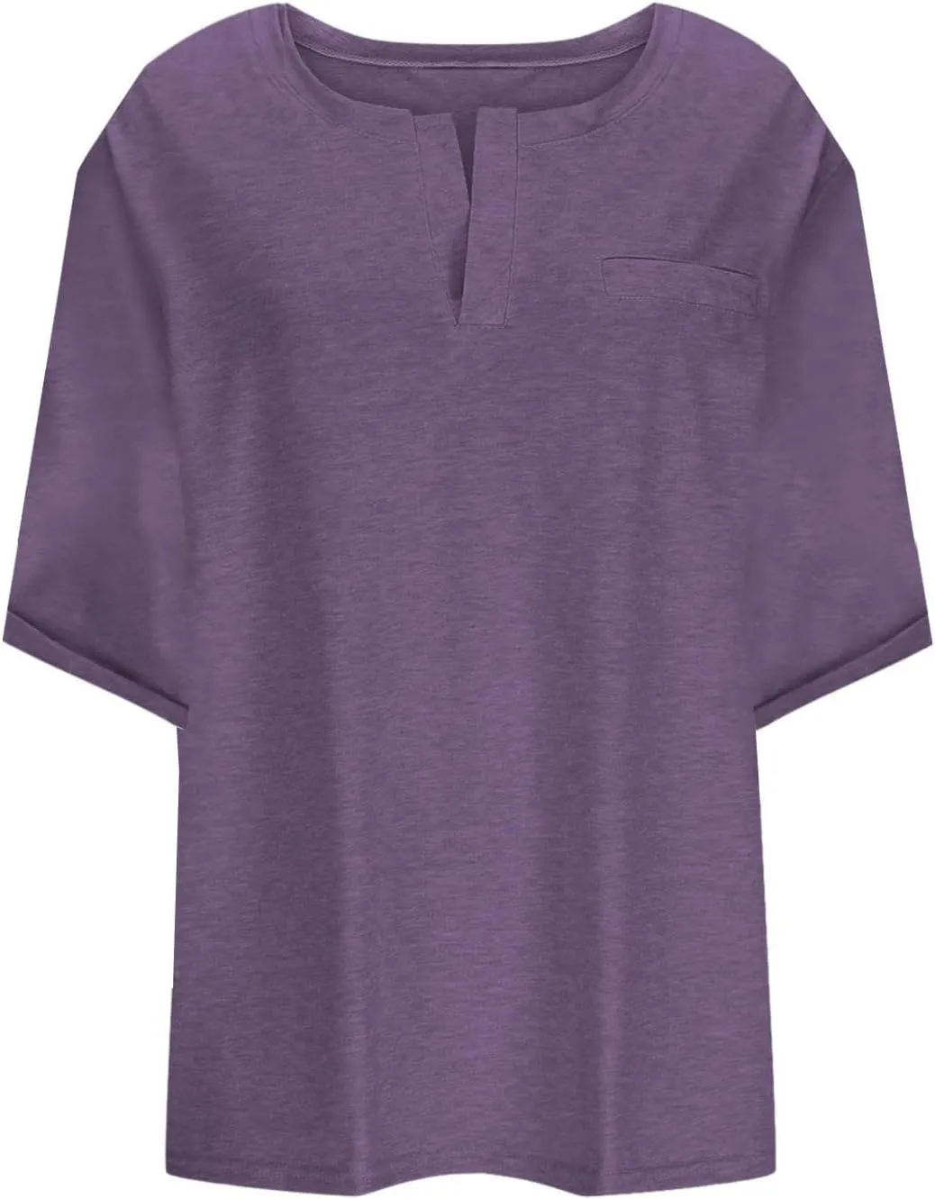 Half Sleeve Plus Size Tops for Women Notched V Neck Casual Loose Fit Tshirts Oversized Spring Summer Going Out Tees