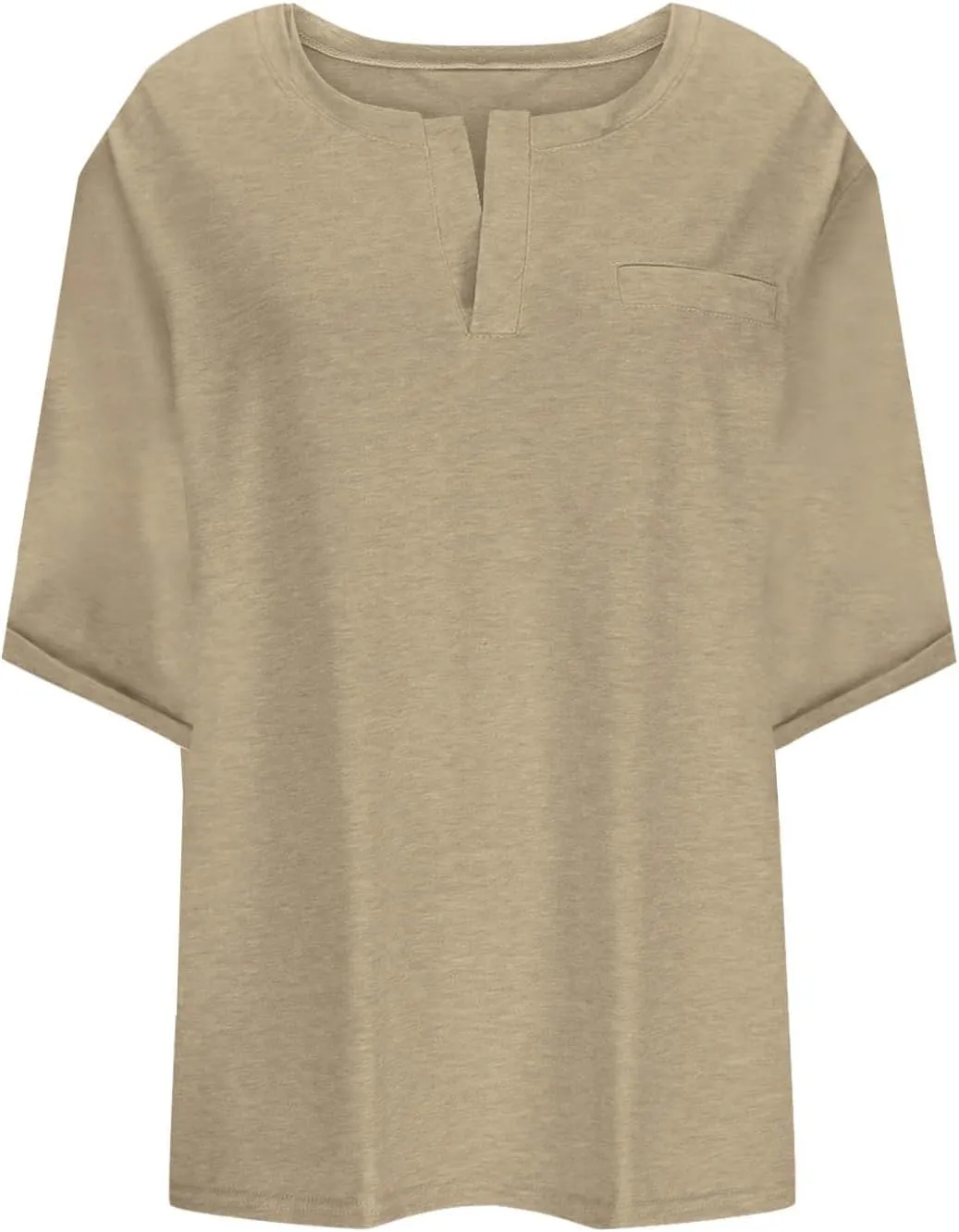 Half Sleeve Plus Size Tops for Women Notched V Neck Casual Loose Fit Tshirts Oversized Spring Summer Going Out Tees