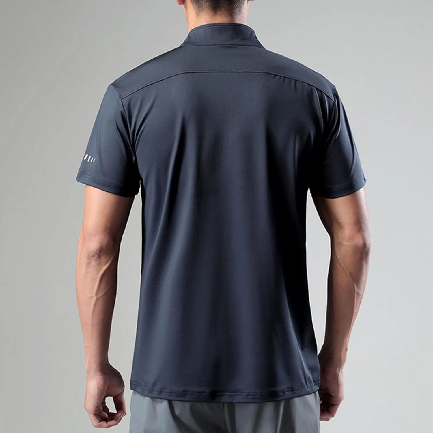 Half Zip Shirts Men Quick Dry Workout T Shirts Short Sleeve Golf Tee Shirts Plus Size Running Tee Tops Casual Shirt