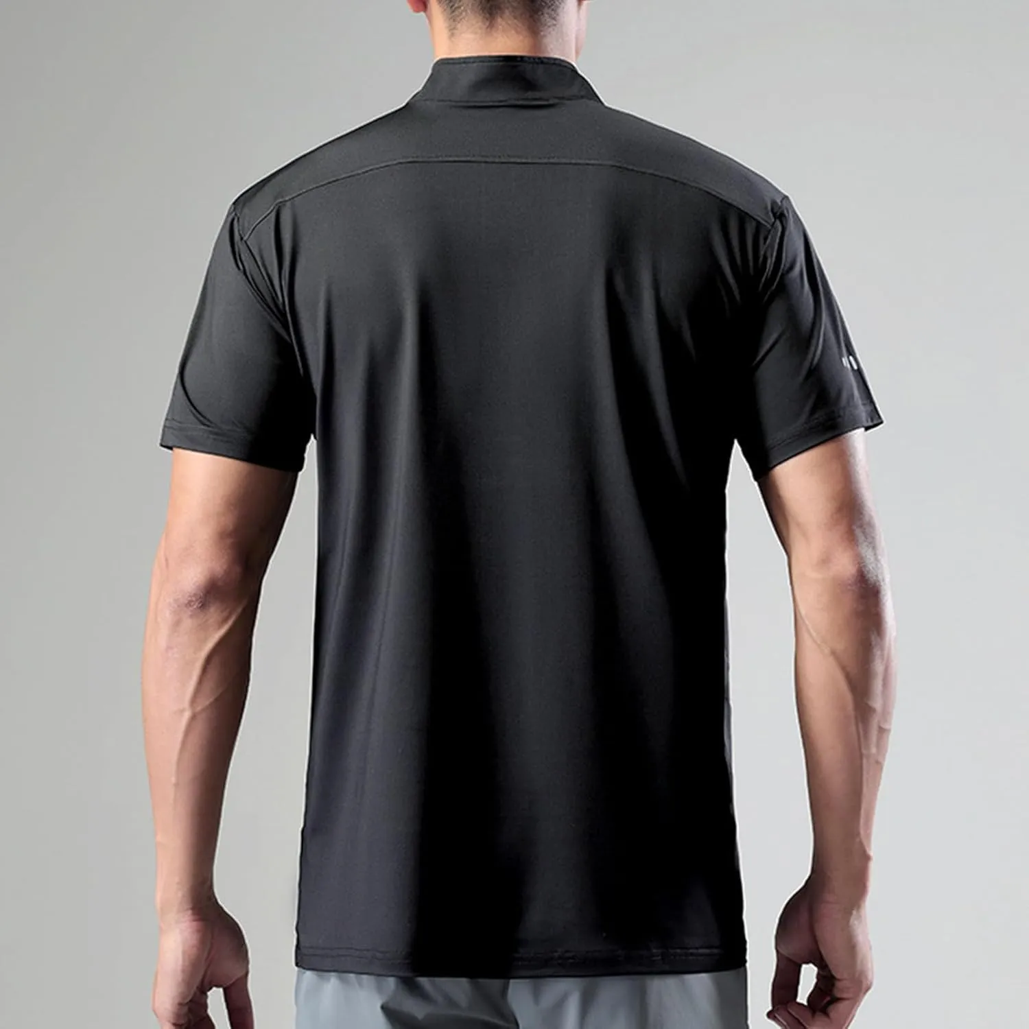 Half Zip Shirts Men Quick Dry Workout T Shirts Short Sleeve Golf Tee Shirts Plus Size Running Tee Tops Casual Shirt
