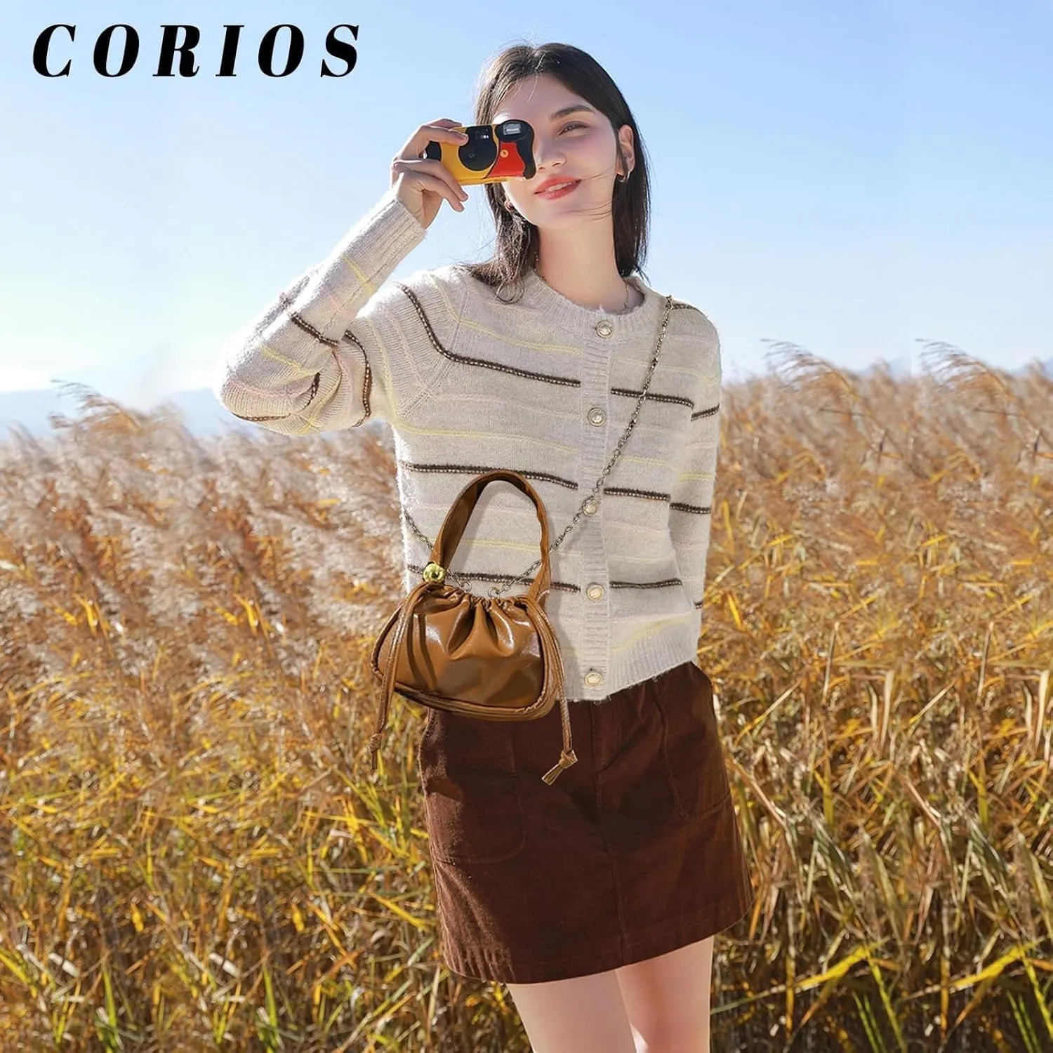 Handbag for Women PU Leather Crossbody Shoulder Small Satchel Fashion Top-handle Elegant Drawstring Bucket Tote