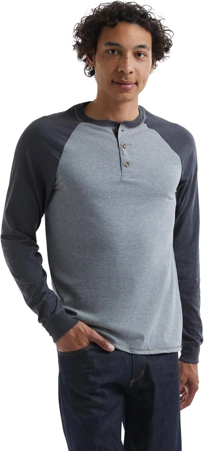 Hanes T Beefyt Henley, Men's Cotton Long Sleeve Shirts