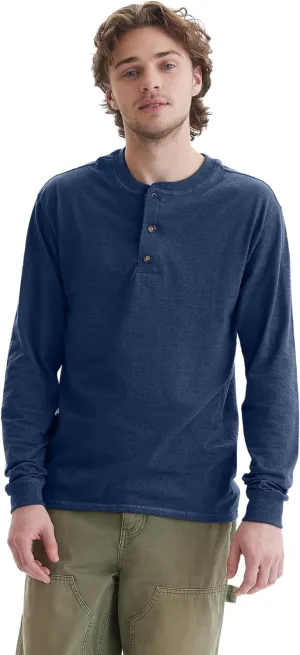 Hanes T Beefyt Henley, Men's Cotton Long Sleeve Shirts