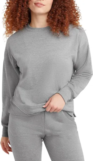 Hanes Women's Originals French Terry Sweatshirt, Lightweight Fleece Pullover Sweatshirt