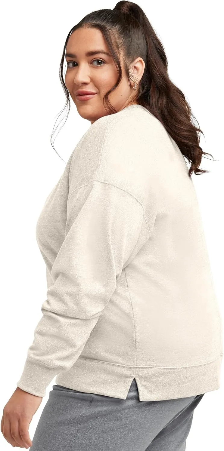 Hanes Women's Originals French Terry Sweatshirt, Lightweight Fleece Pullover Sweatshirt