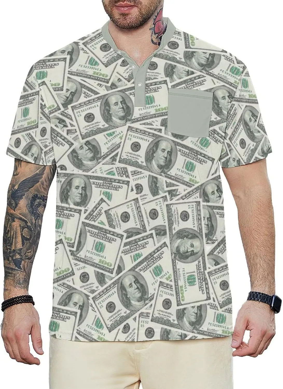 Henley Shirts for Men Short Sleeve Henley T Shirts Band Collar Men's Summer Athletic Tee