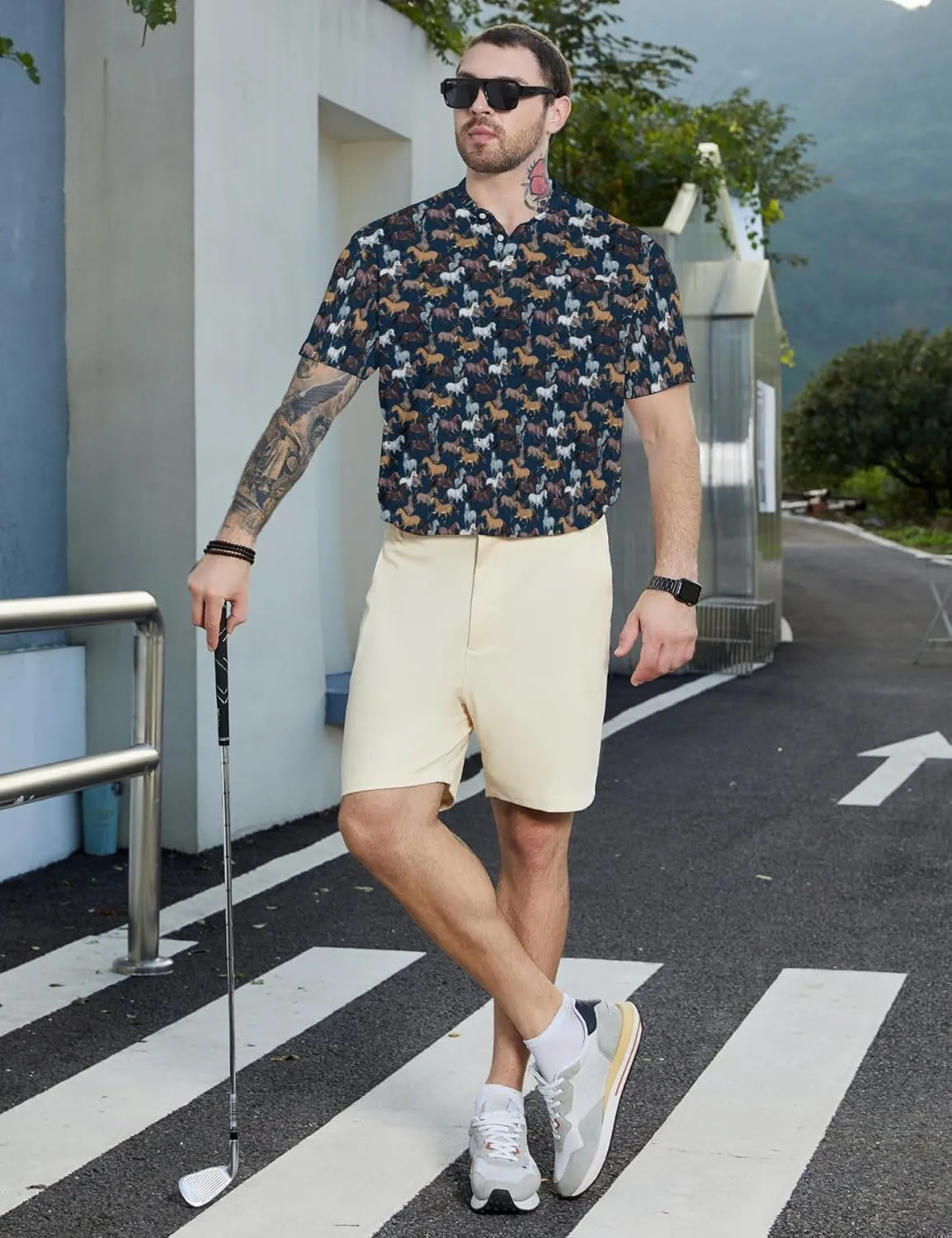 Henley Shirts for Men Short Sleeve Henley T Shirts Band Collar Men's Summer Athletic Tee