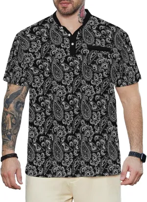 Henley Shirts for Men Short Sleeve Henley T Shirts Band Collar Men's Summer Athletic Tee