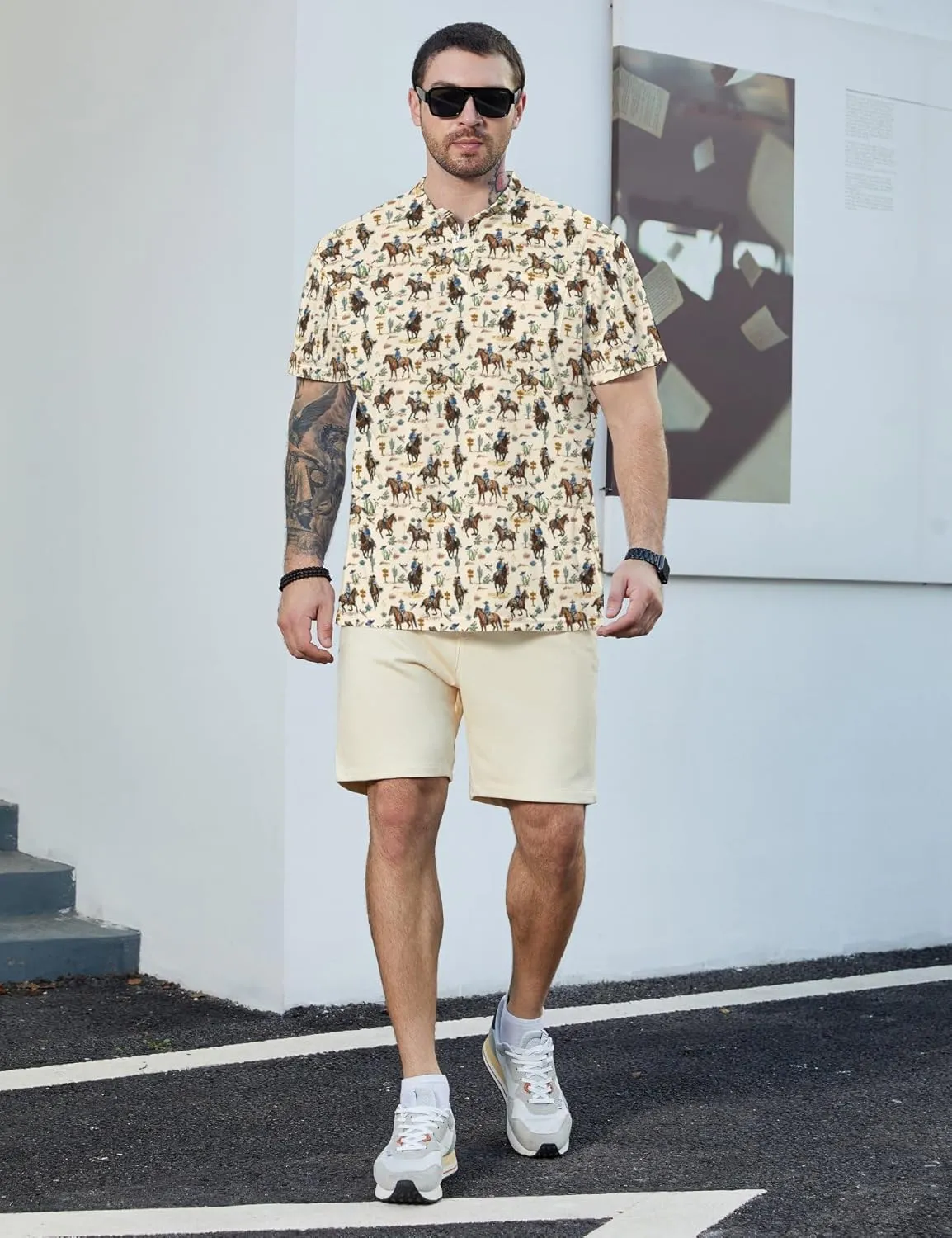 Henley Shirts for Men Short Sleeve Henley T Shirts Band Collar Men's Summer Athletic Tee