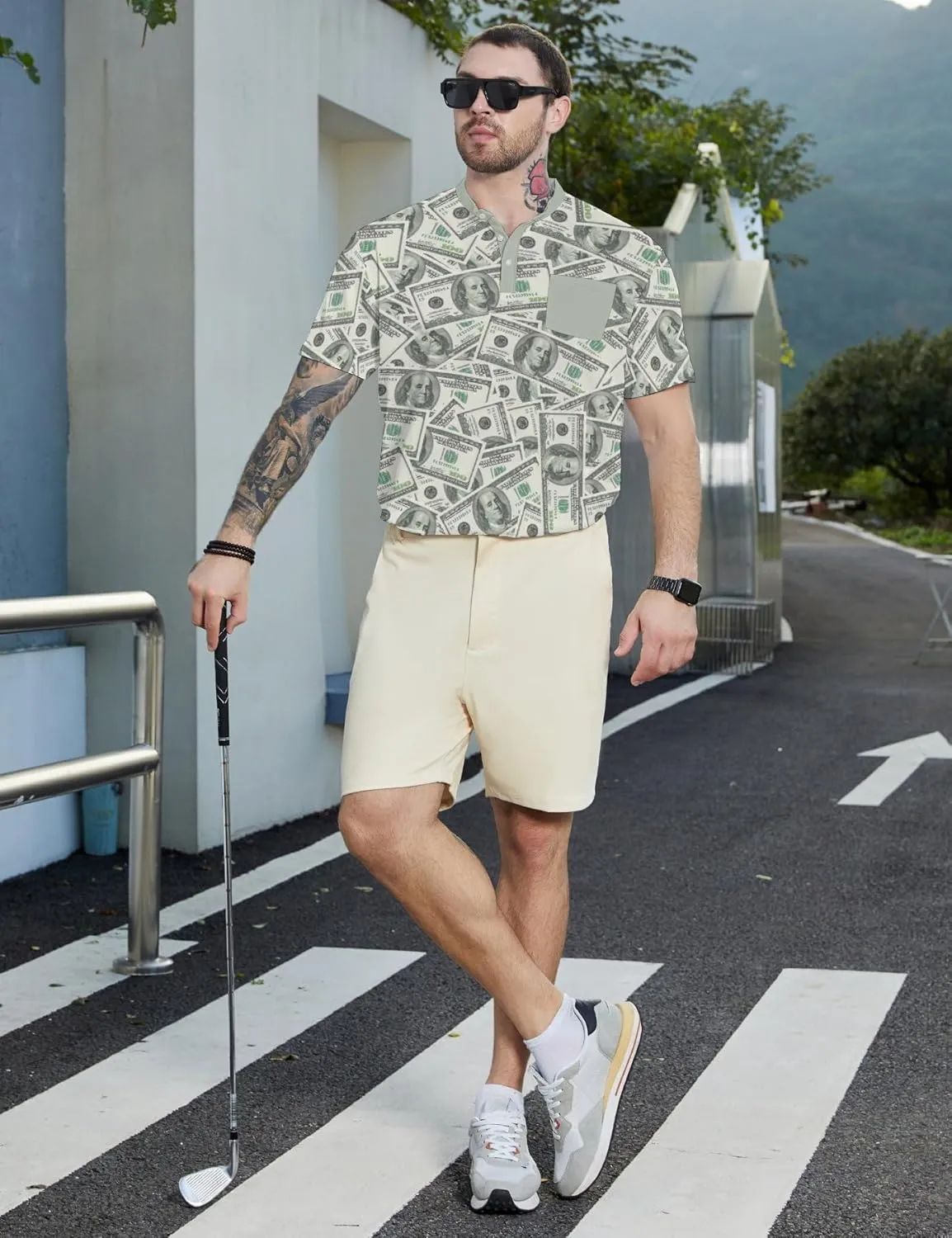 Henley Shirts for Men Short Sleeve Henley T Shirts Band Collar Men's Summer Athletic Tee