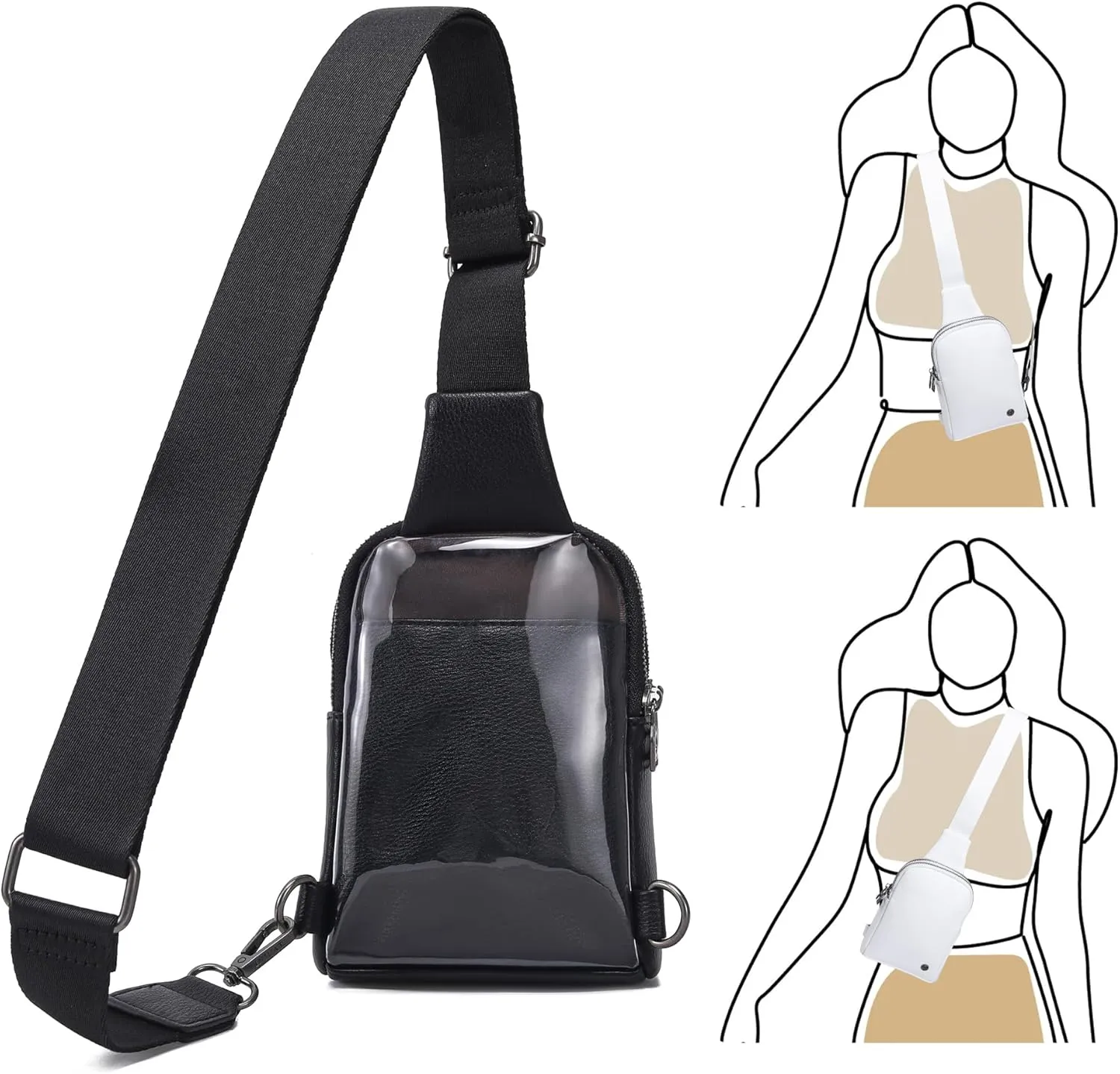 INICAT Sling Bag for Women Touchscreen Small Crossbody Cell Phone Purse Fanny Pack