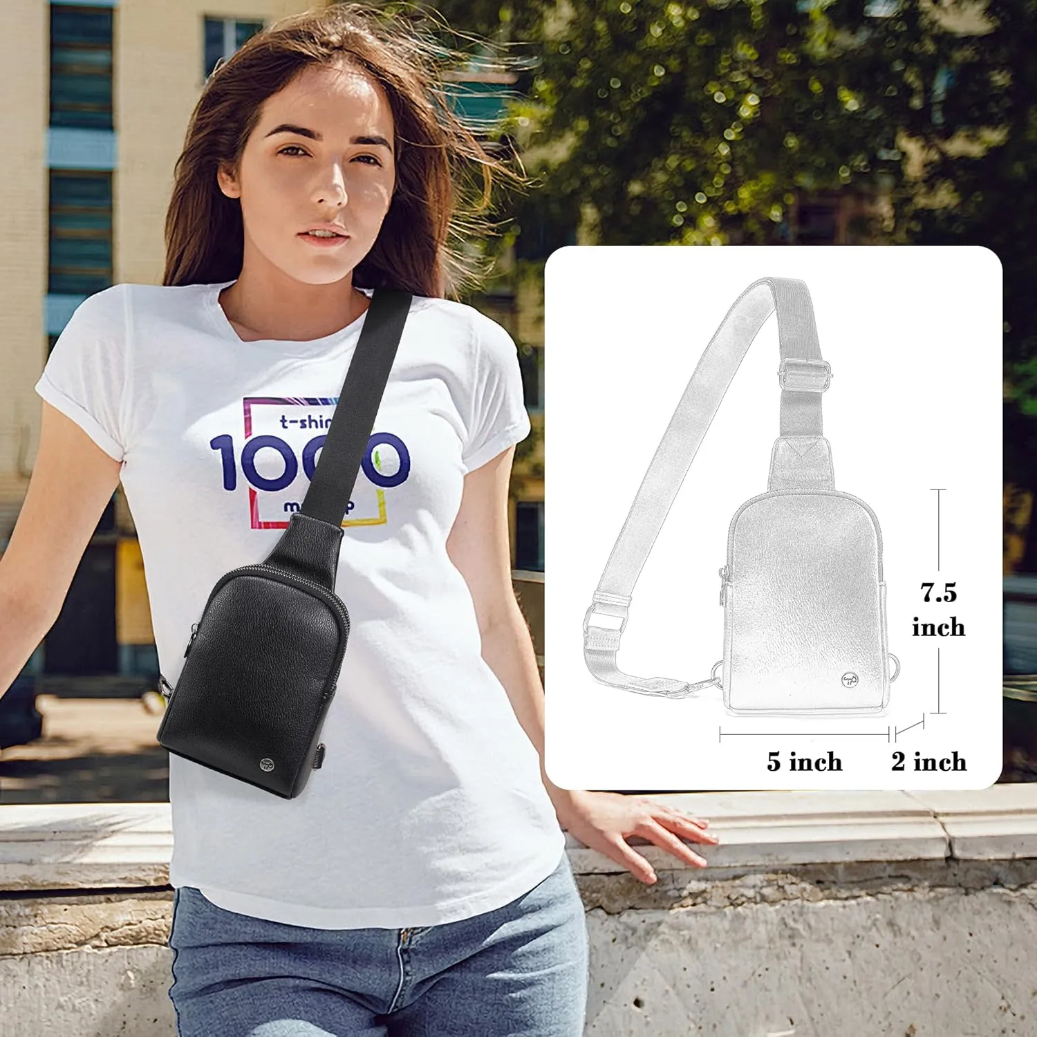 INICAT Sling Bag for Women Touchscreen Small Crossbody Cell Phone Purse Fanny Pack