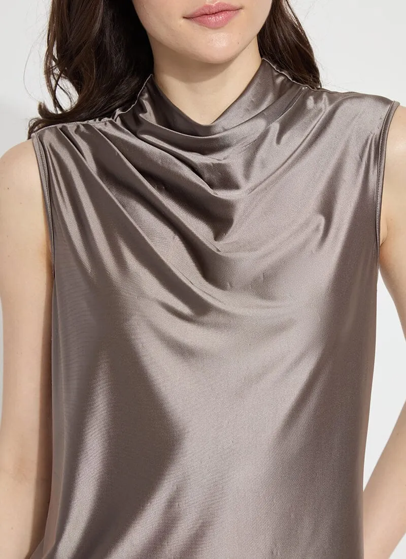 Irina Satin Jersey Top in Ash - Lysse 20-3396
