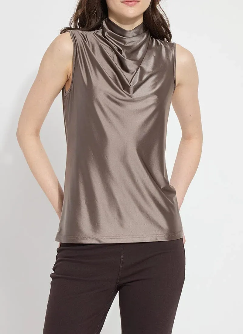 Irina Satin Jersey Top in Ash - Lysse 20-3396