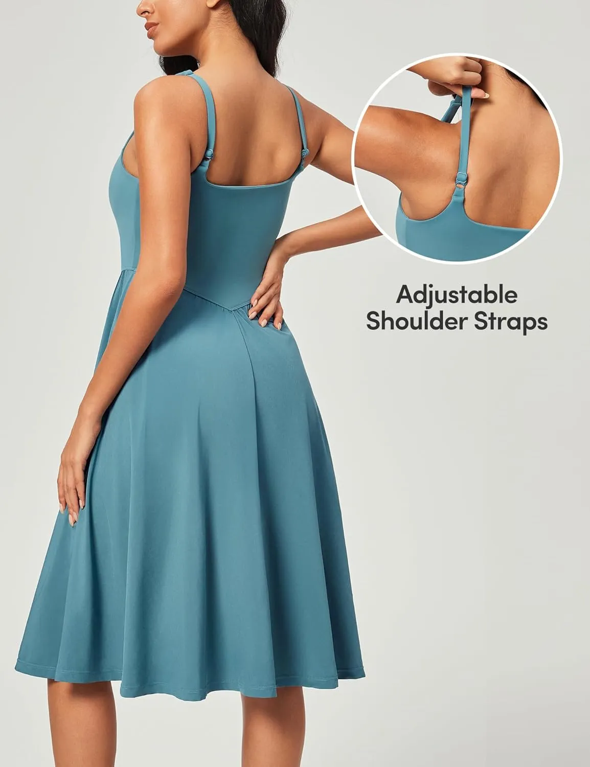 IUGA Sundresses for Women 2025 Summer Dress with Built in Shorts & Bra Spaghetti Strap Midi Casual Flowy Beach Dresses