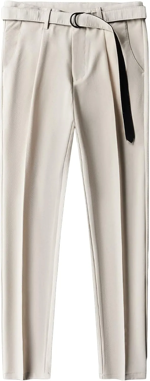 JEShifangjiusu Men's Slim Fit Dress Pant Casual Stretch Dress Pants Skinny Suit Pants Business Straight Flat-Front Chino Pant