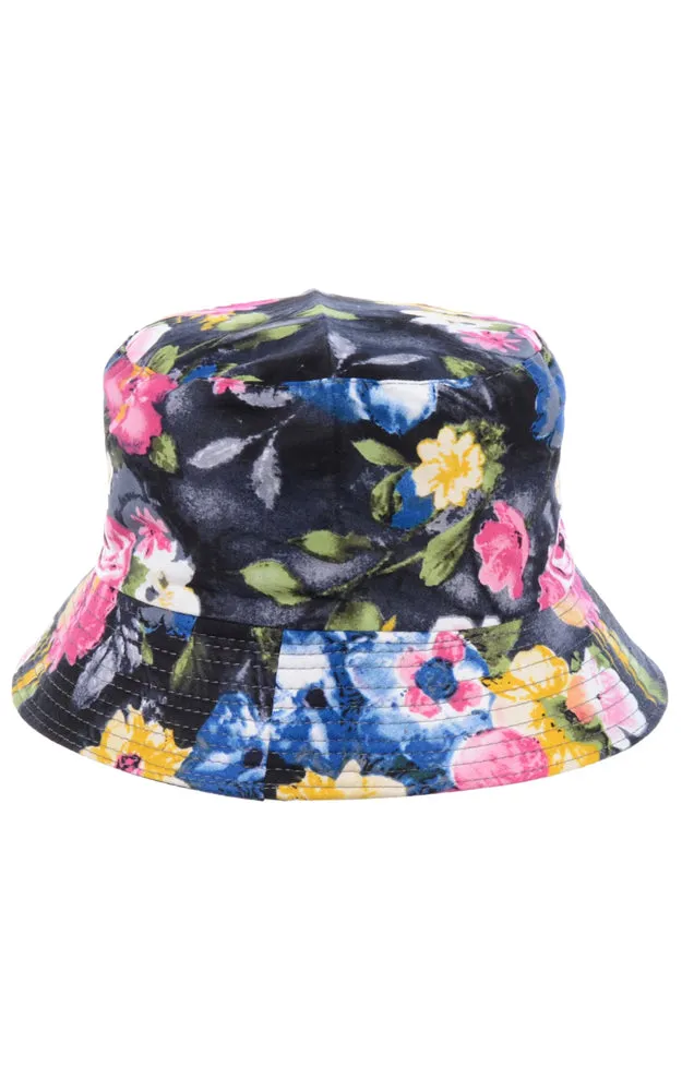 JH858 Reversible Floral Print Cotton Bucket Hat