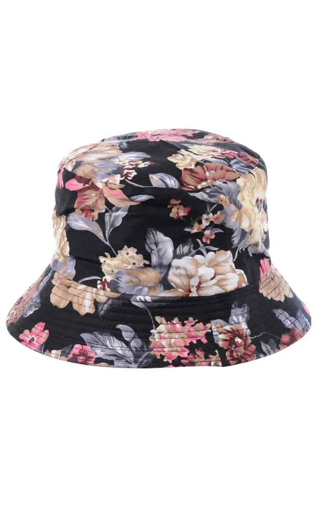 JH858 Reversible Floral Print Cotton Bucket Hat
