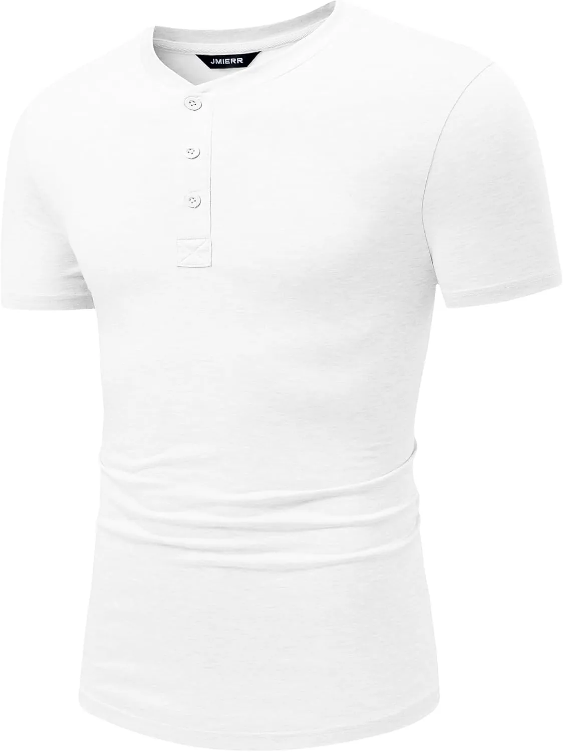 JMIERR Men's Casual Henley Shirts Short Sleeve Basic Button Muscle Longline T-Shirt Gym Workout Athletic Tee
