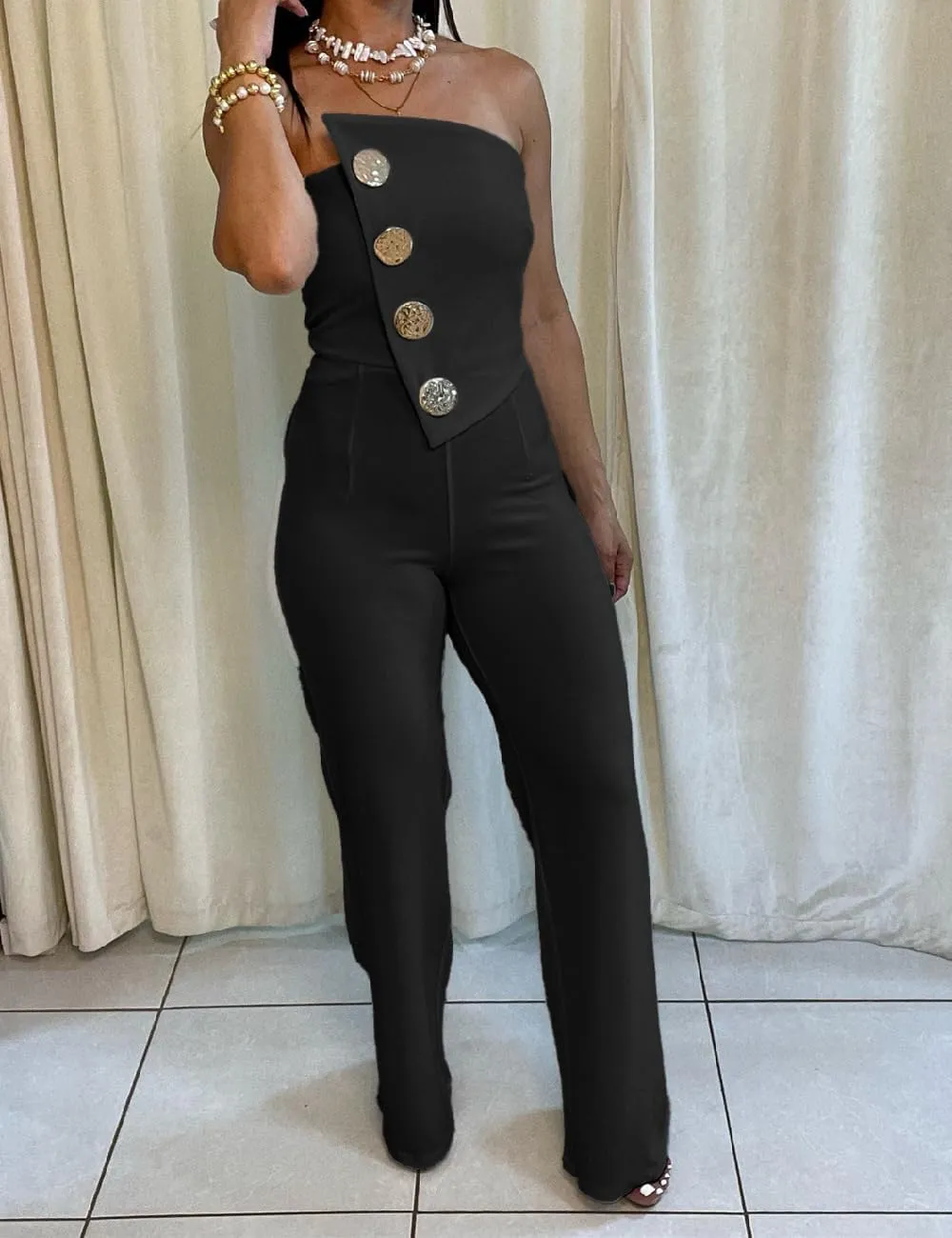 Jumpsuits for Women Sleeveless Tube Tops Wide Leg Long Pants Rompers
