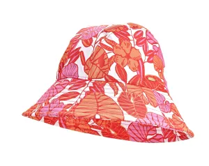 Katia Cotton Bucket Hat | Radiant Coral Casia Palm