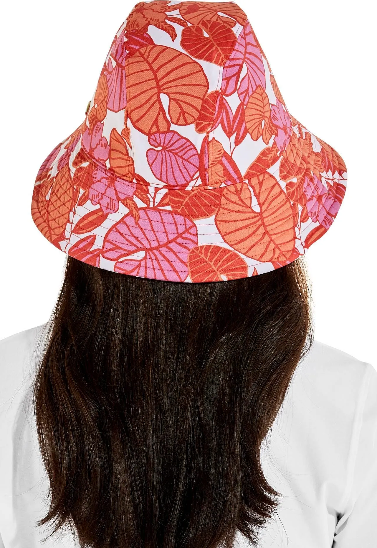 Katia Cotton Bucket Hat | Radiant Coral Casia Palm