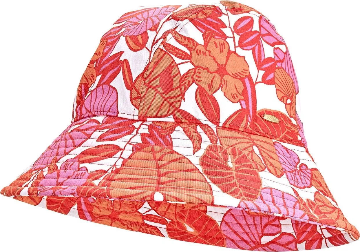 Katia Cotton Bucket Hat | Radiant Coral Casia Palm