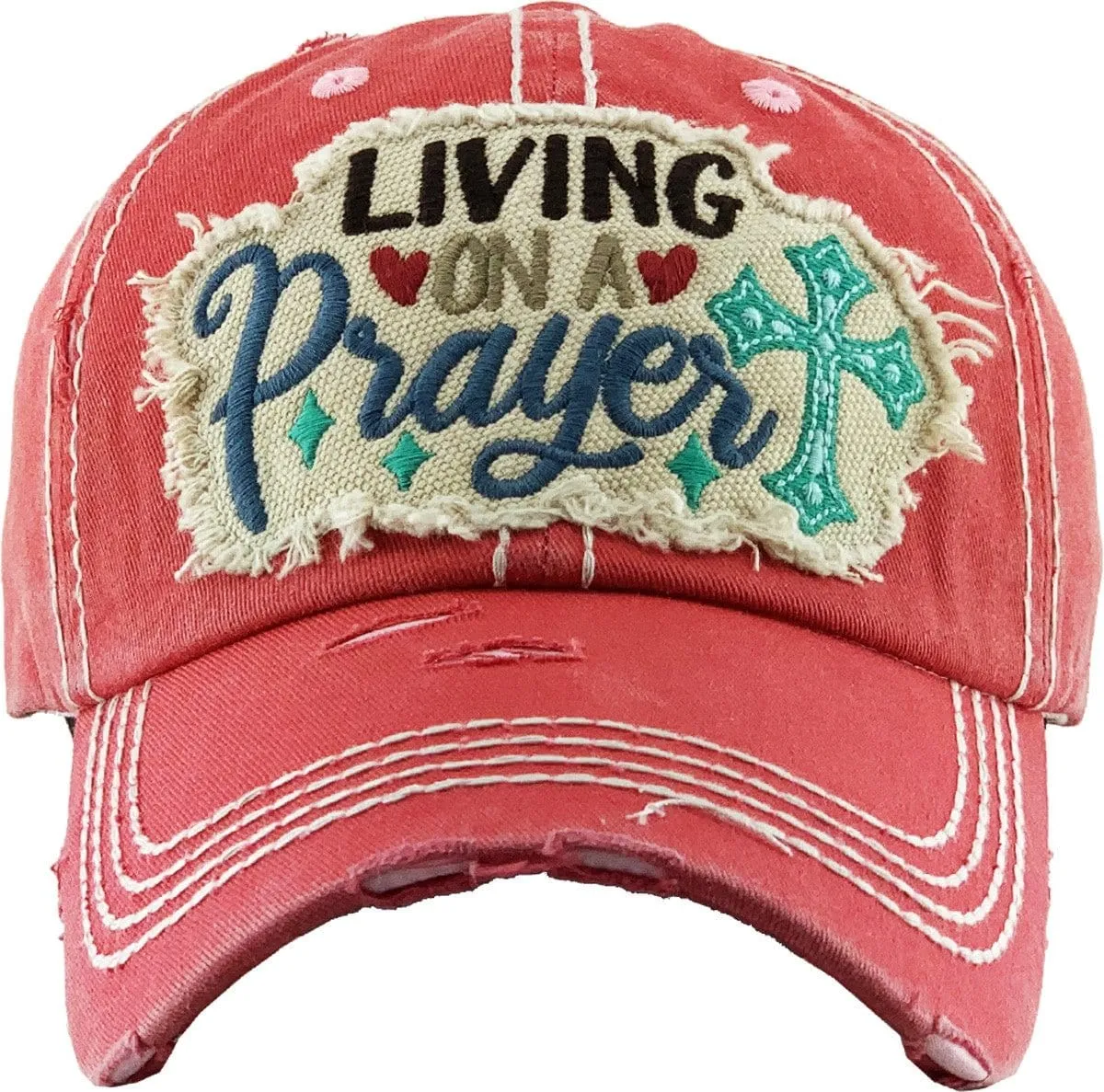 KBV1339 "Living on a Prayer" Vintage Washed Baseball Cap